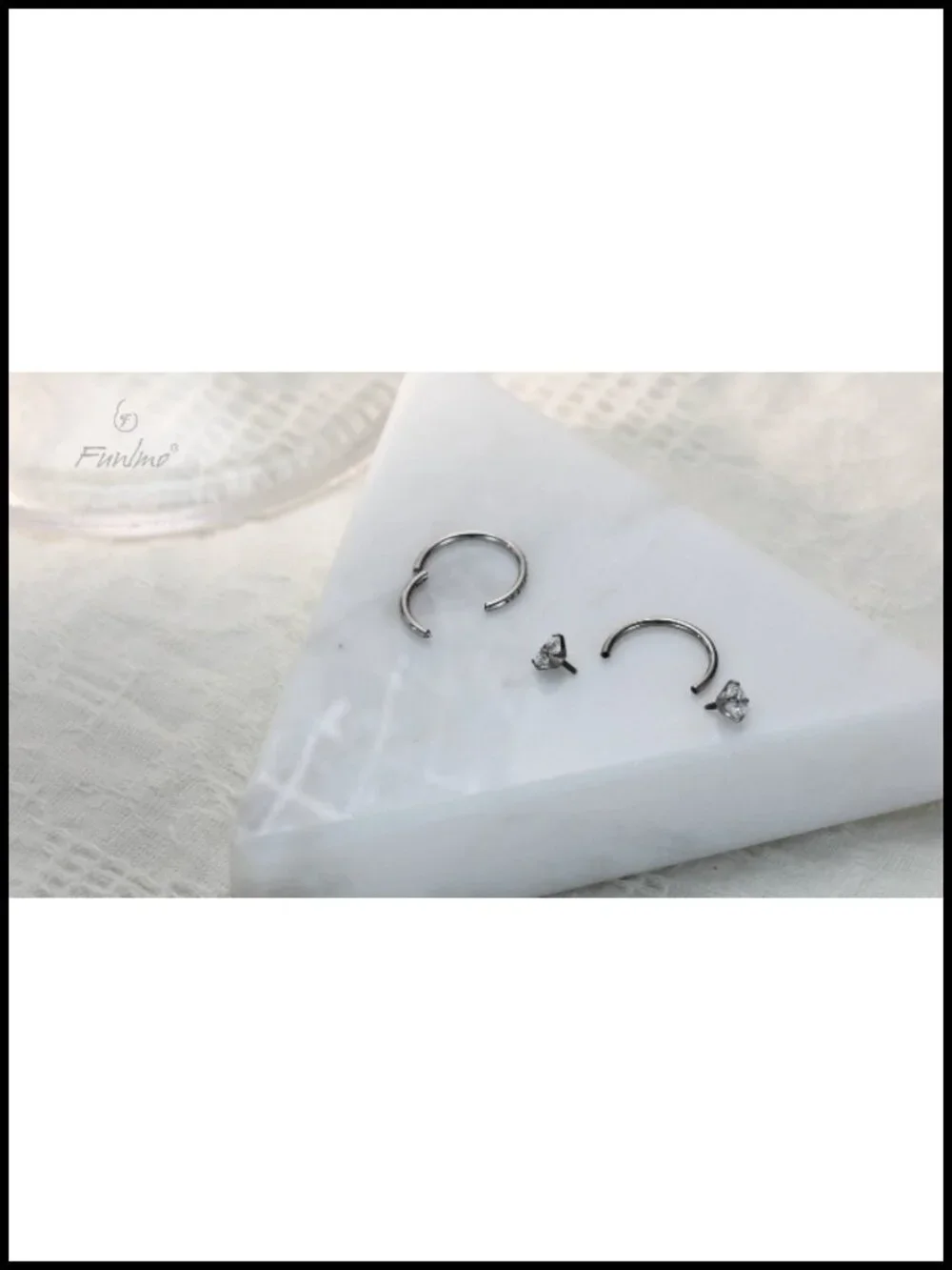 G23 Titanium Horseshoe Nose Ring Piercing Set 20G
